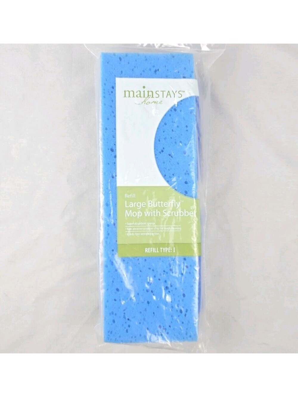 Walmart Mainstays Home Large Blue Butterfly Mop with Scrubber Refill Type I